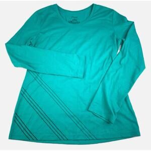 Patagonia Women’s Long Sleeve T- Shirt - GREEN AQUA BLUE-Green